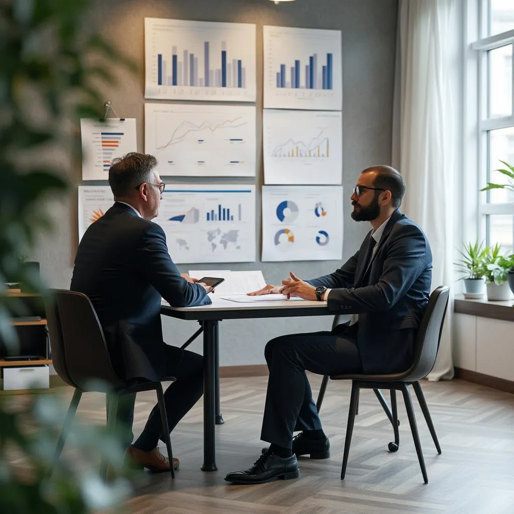 Business consultant meeting with client