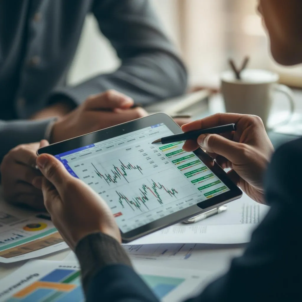 Financial advisor consulting with client