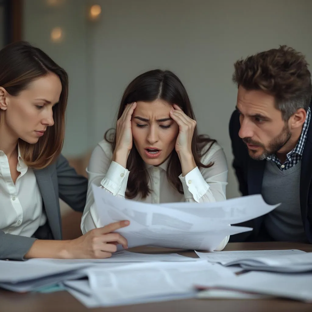Unprepared client searching through papers during consultation
